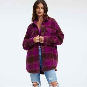 Good American BRUSHED BOYFRIEND SHACKET